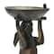 Hello Honey® 17" Green Patina Finish Rabbit Birdbath